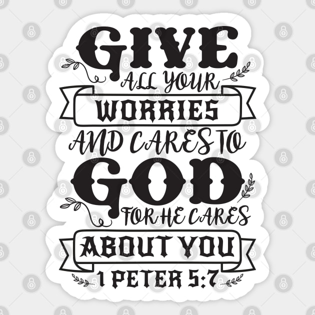 1 Peter 5:7 Sticker by Plushism